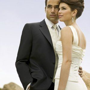 Black Joseph Abboud Tuxedo Jacket - Various Sizes - Two-Button Satin Notch Lapel